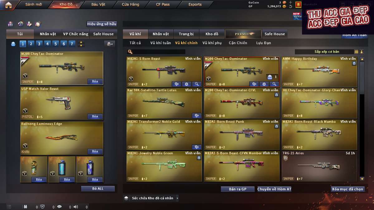shop acc cf uy tin gia re